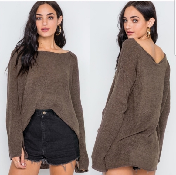 CASUAL DOLLZ Light Knit Brown Long Sleeved… - Picture 4 of 4